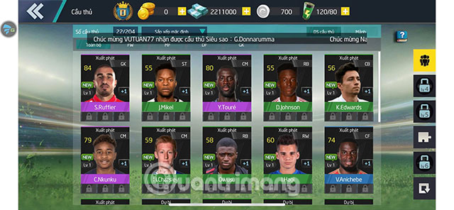 tăng exp cầu thủ vua bóng đá 2020