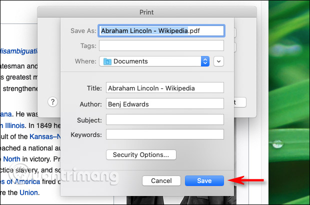 Nhập tên cho file PDF