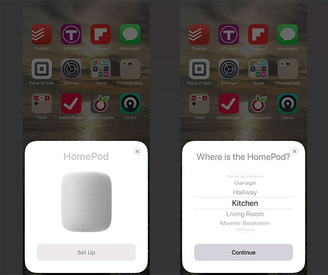 Chọn phòng HomePod sẽ được sử dụng