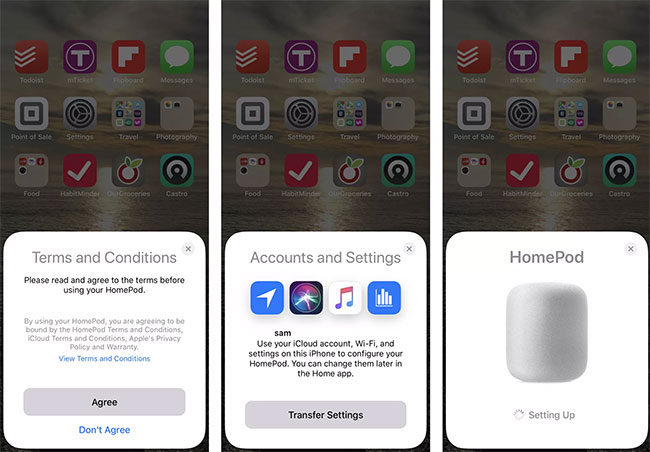 Đặt màn hình của HomePod vào chính giữa kính ngắm camera của thiết bị