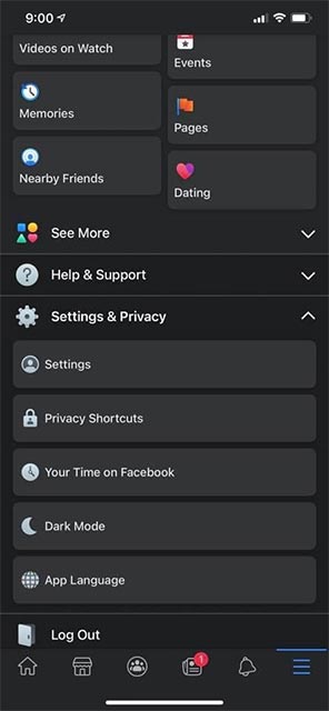 facebook bat dau cap nhat che do dark mode cho ios1*106498