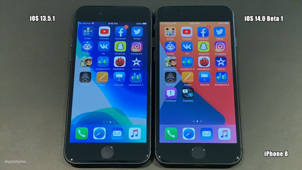 iOS 14 Beta 1 với iOS 13.5.1