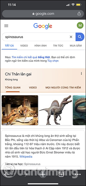 Tìm tên khủng long