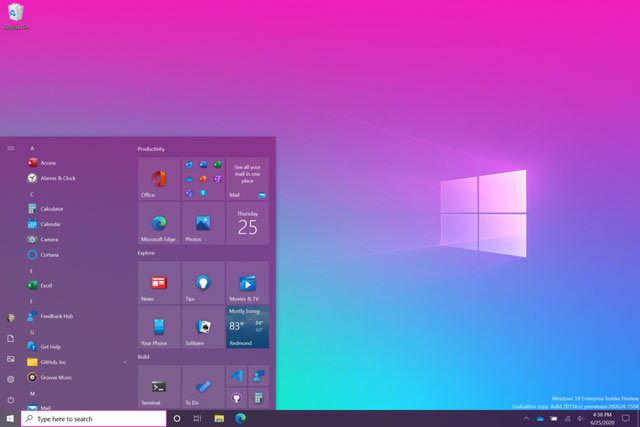 Màu sắc của Start Menu cũng sẽ tự động thay đổi để phù hợp với màu sắc chủ đạo của hình nền trên Windows 2