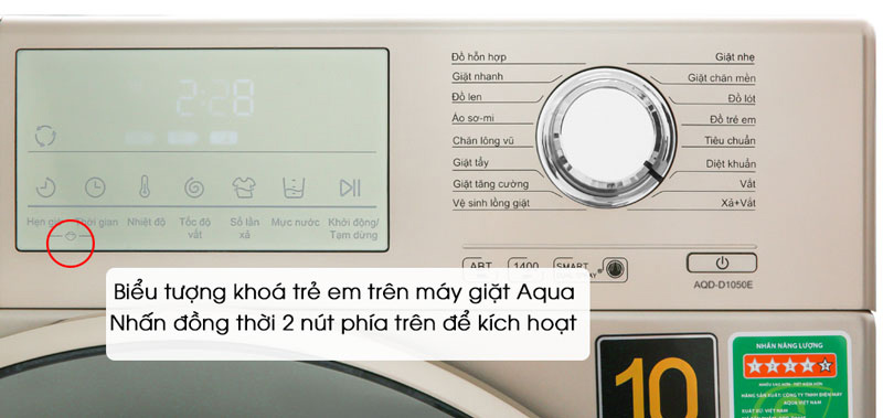 Tính năng Khóa trẻ em trên Aqua