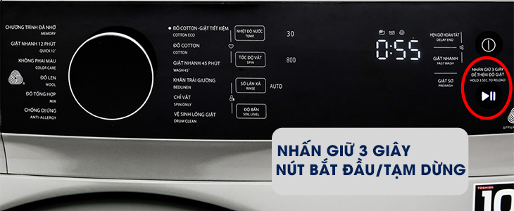 Khóa trẻ em trên máy giặt Toshiba