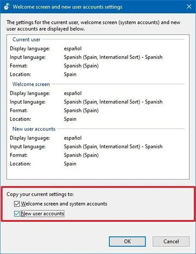 Select the options Welcome screen and system accounts and New user accounts