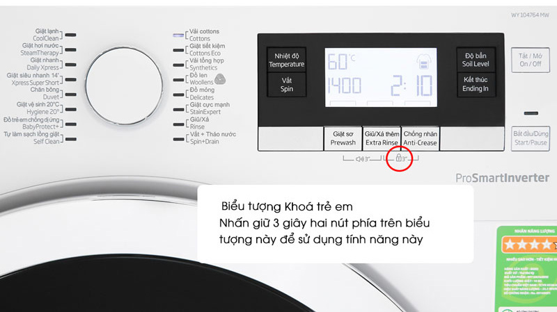 Tính năng khóa trẻ em trên Beko