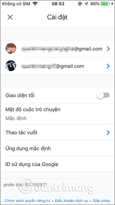 Chọn email