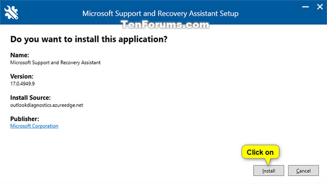 Nhấp vào Install