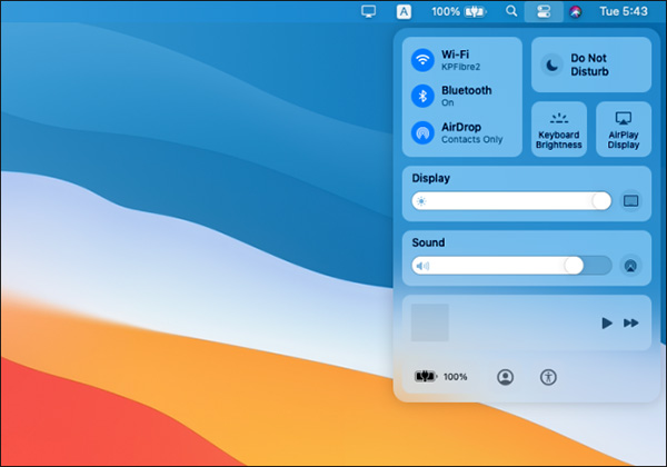 Control Center mới trên Mac