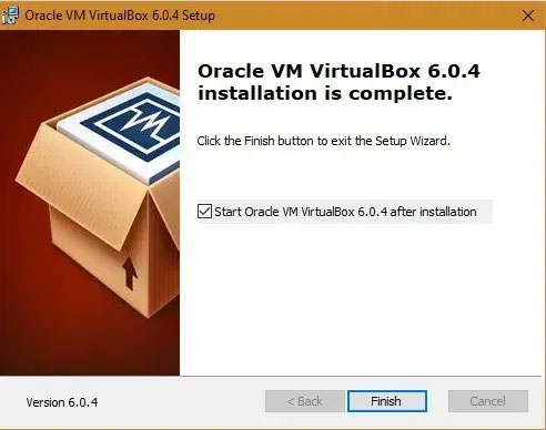 Oracle VM VirtualBox đã cài đặt thành công