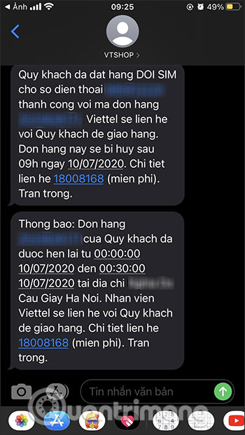 Lịch hẹn đổi SIM 4G
