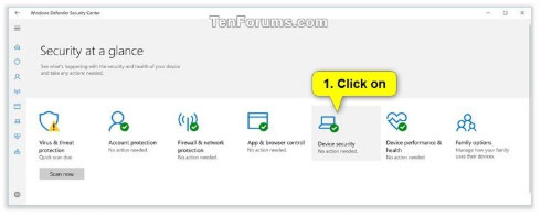Nhấp vào biểu tượng Device Security