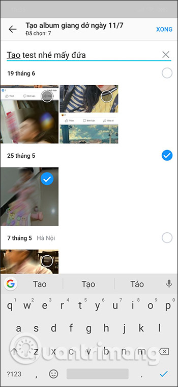 Chọn file tạo album