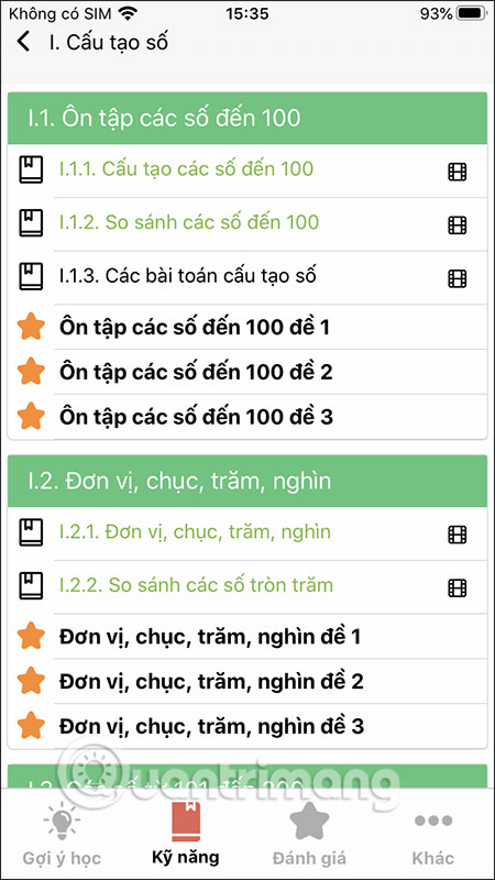 Chọn chủ đề học