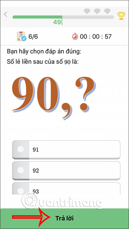Trả lời bài kiểm tra