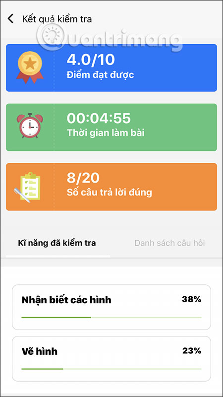 Tổng kết quá trình học