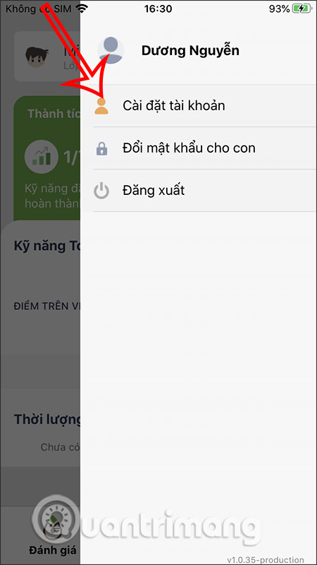 Cài đặt tài khoản