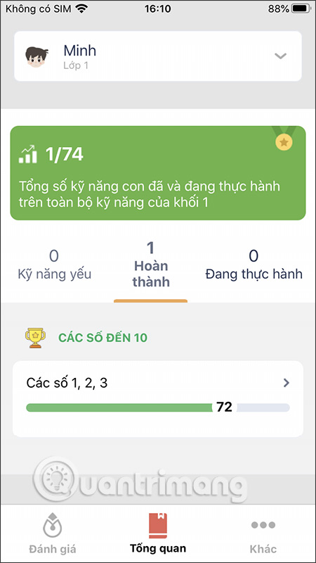 Tình hình học tập của bé