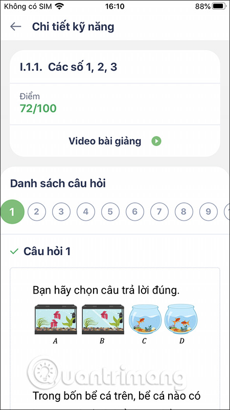 Nội dung đã học
