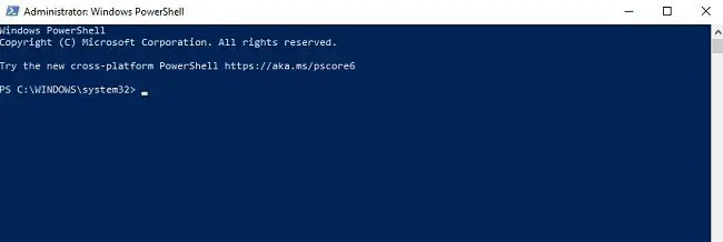 Mở PowerShell với quyền admin
