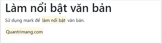 Thẻ mark trong Bootstrap