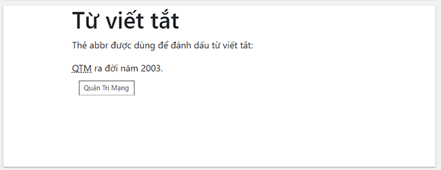 Thẻ abbr trong Bootstrap