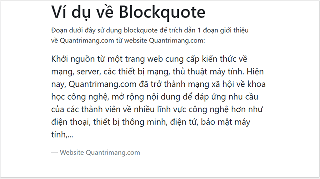 Trích dẫn trong Bootstrap