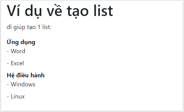 Cách tạo list trong Bootstrap