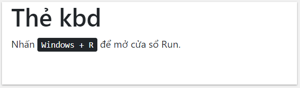 Thẻ kbd trong Bootstrap