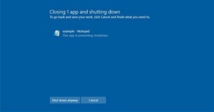Khắc phục lỗi "This App is Preventing Shutdown" trên Windows 10