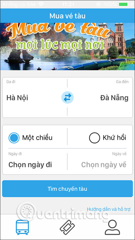 Chọn thời gian khởi hành