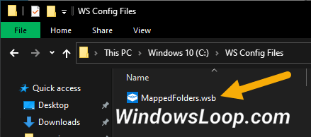 Đổi tên file thành "MappedFolders.wsb"