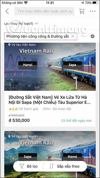 Đặt vé tàu