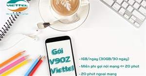 Cách đăng ký gói V90Z Viettel nhận 30GB