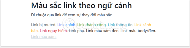 Màu sắc link theo ngữ cảnh
