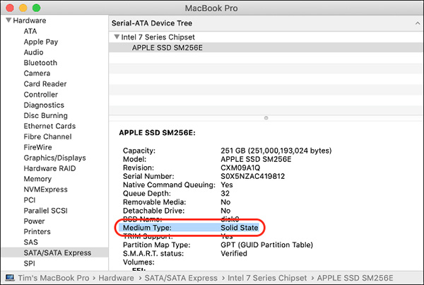 Loại ổ cứng trong máy Mac