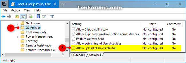 Nhấp để mở rộng Computer Configuration, Administrative Templates, System và OS Policies