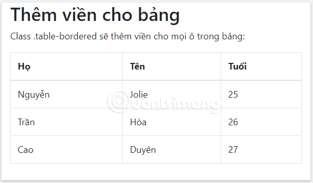 Thêm border cho bảng