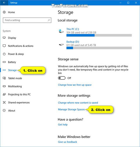 Cách tạo pool và storage space mới trong Windows 10