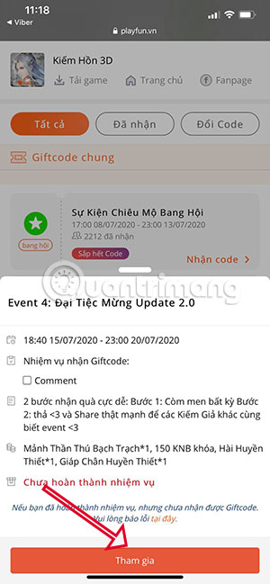 giftcode kiếm hồn 3d
