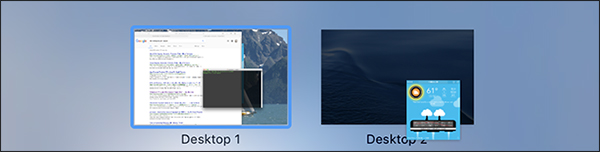 Kéo thả ứng dụng vào từng desktop
