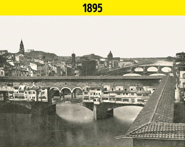 Cây cầu cổ Ponte Vecchio năm 1895