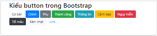 Các kiểu button trong Bootstrap