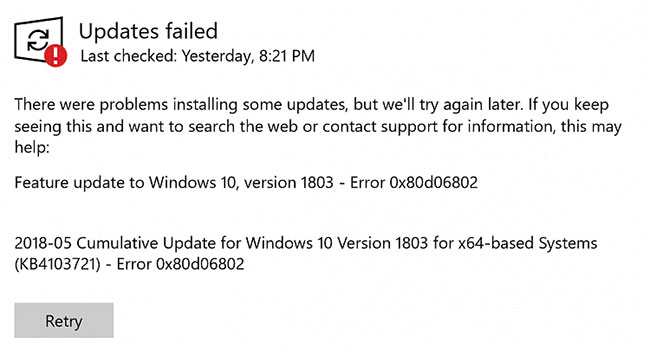 Cách sửa lỗi 0x80d06802 khi cài đặt bản cập nhật Windows