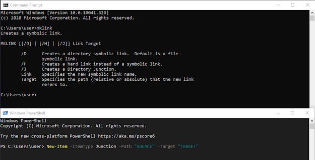 Dùng mklink.exe để tạo đường dẫn tới thư mục muốn xóa