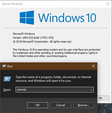 Kiểm tra phiên bản Windows 10 hiện tại