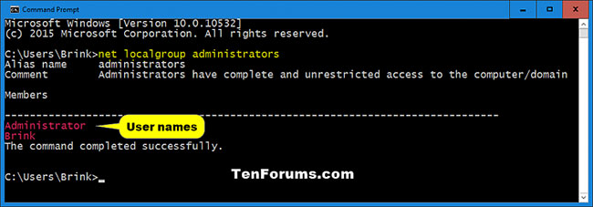 Xác định loại tài khoản của người dùng trong Command Prompt