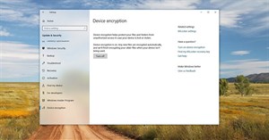 Cách bật/tắt tính năng Device Encryption trong Windows 10 Settings